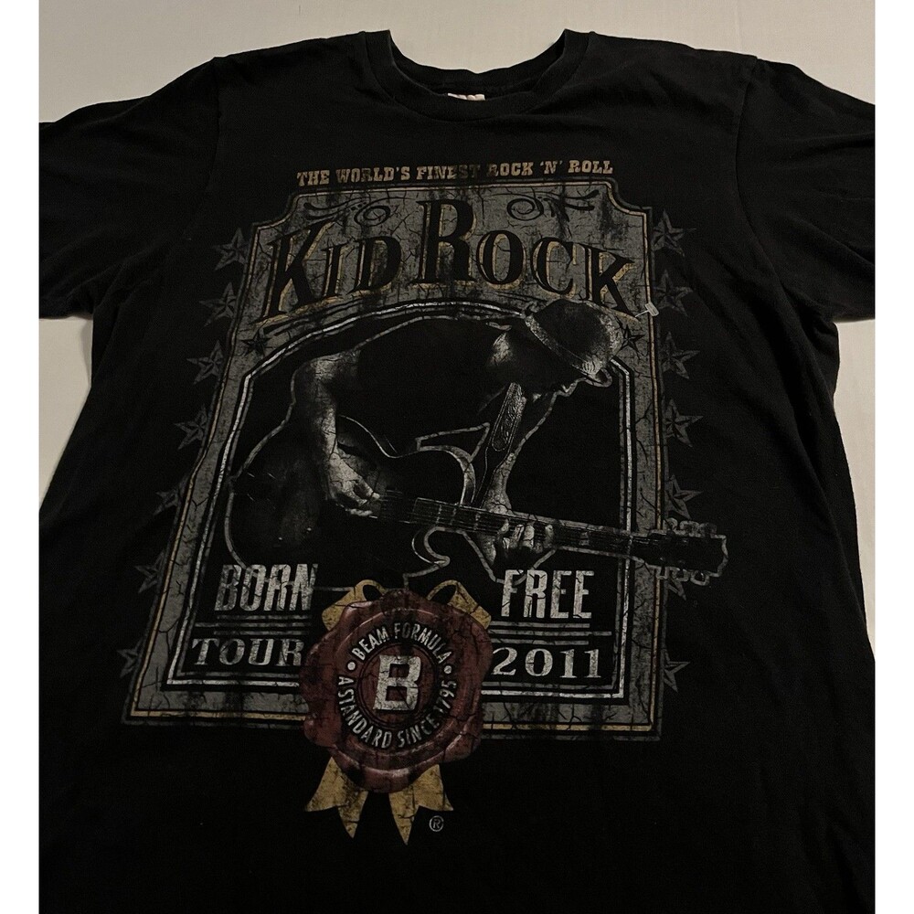 VINTAGE 2011 Kid Rock Jim Bean Born Free Tour T-Shirt MEDIUM Rock Music Concert